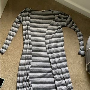 Gray striped cardigan
